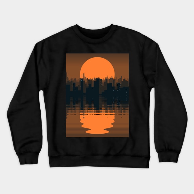 City refleting Crewneck Sweatshirt by COLORAMA